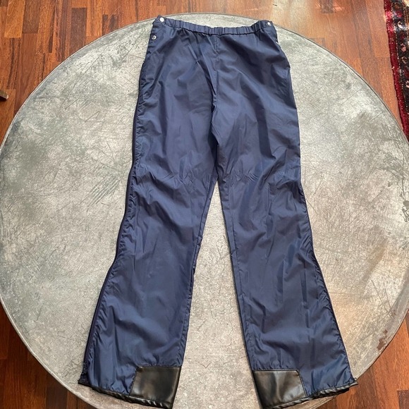Vintage SKYR Side Zip Nylon Windbreaker Ski Snow Pants Navy Blue Womens Large - Picture 2 of 13